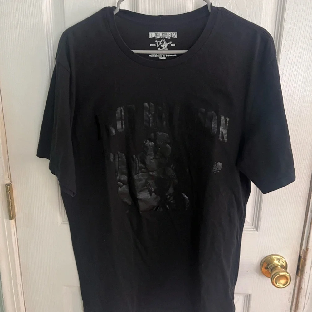 True Religion Black Tonal Buddha Tee XL